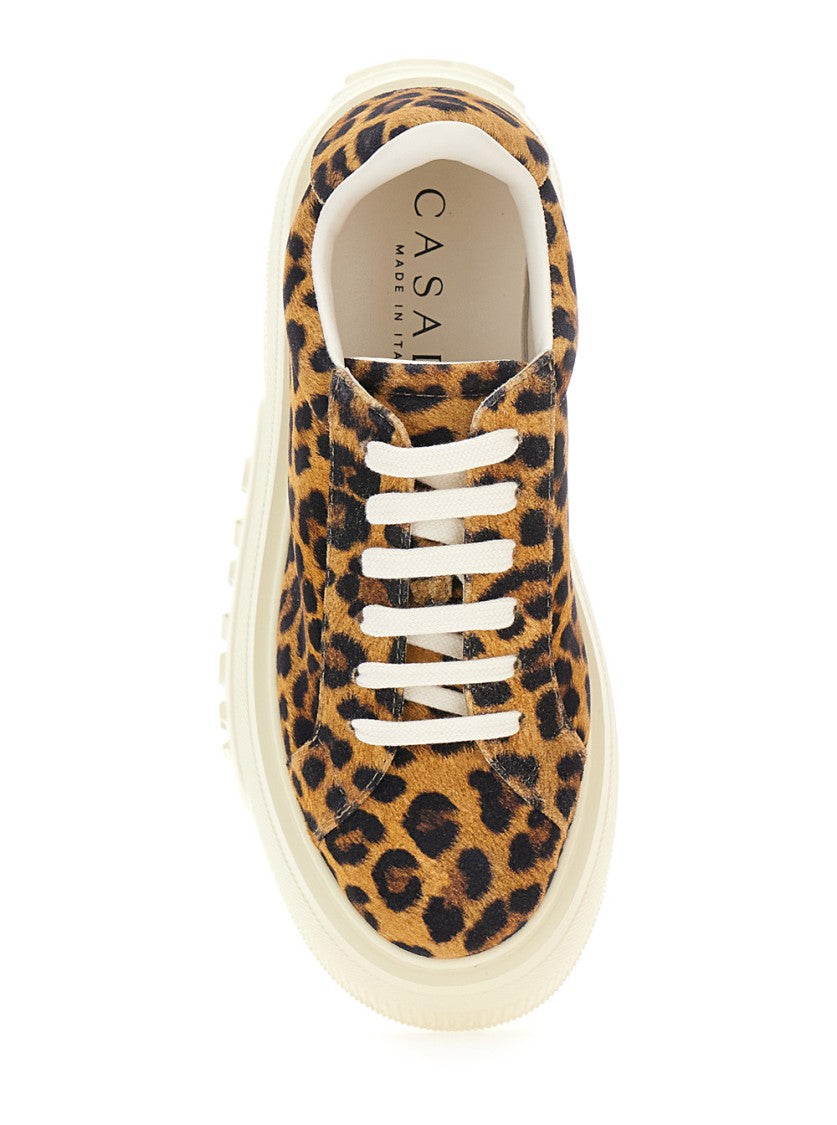 Casadei Leopard Print Chunky Sneakers