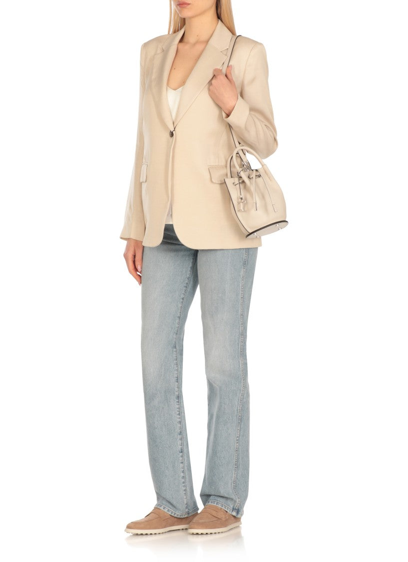 Tod's Beige Leather Bucket Bag