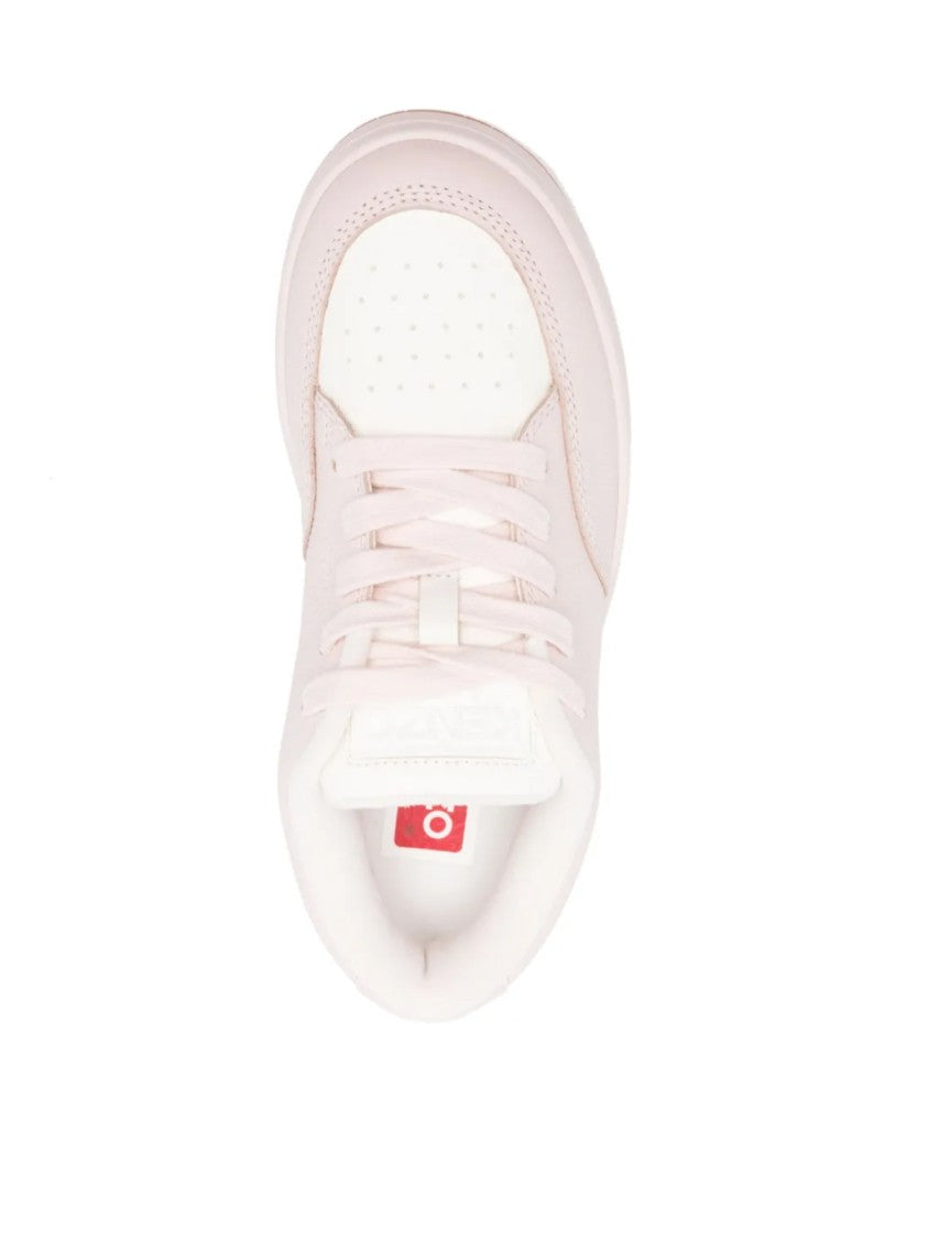 Kenzo Dome Logo Sneakers With Soft Leather Upper And Contrasting Rubber Sole