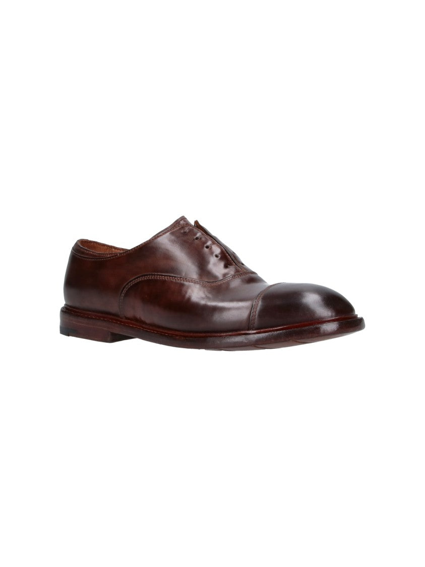 Premiata Brown Abner Worn-Effect Leather Derby Shoes