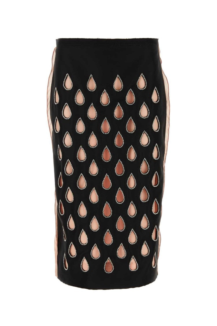 Gucci Two-Tone Silk Skirt