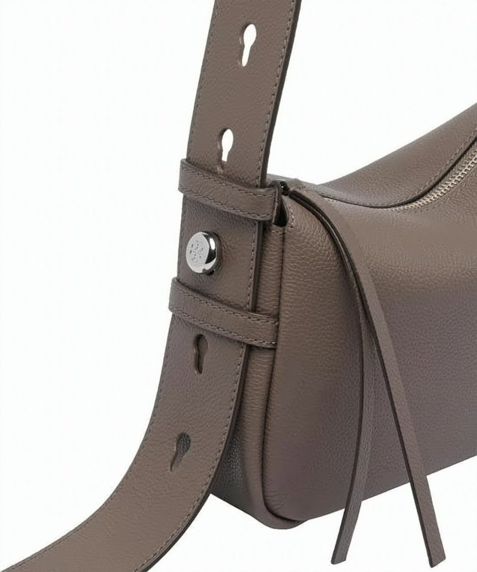 Tory Burch Brown Structured Rectangular Cowhide Shoulder Bag