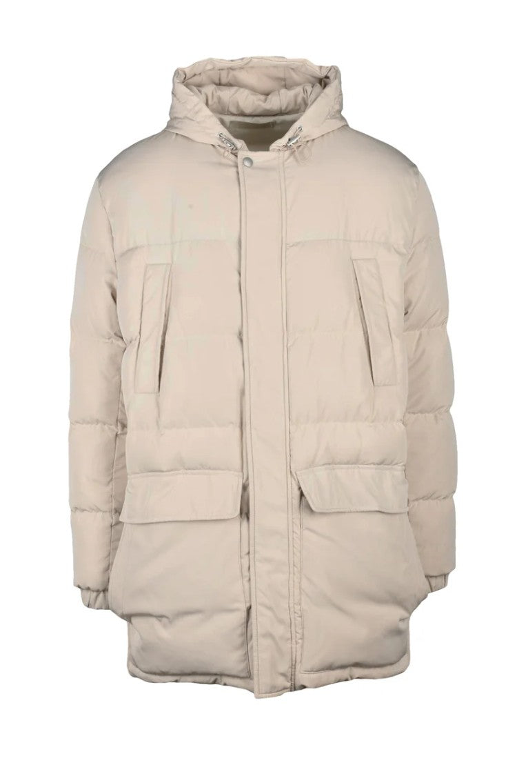 Eleventy Long Down Jacket Polyester - Beige
