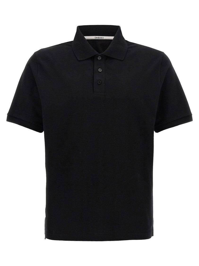 Saint Laurent Logo Embroidery Polo Shirt