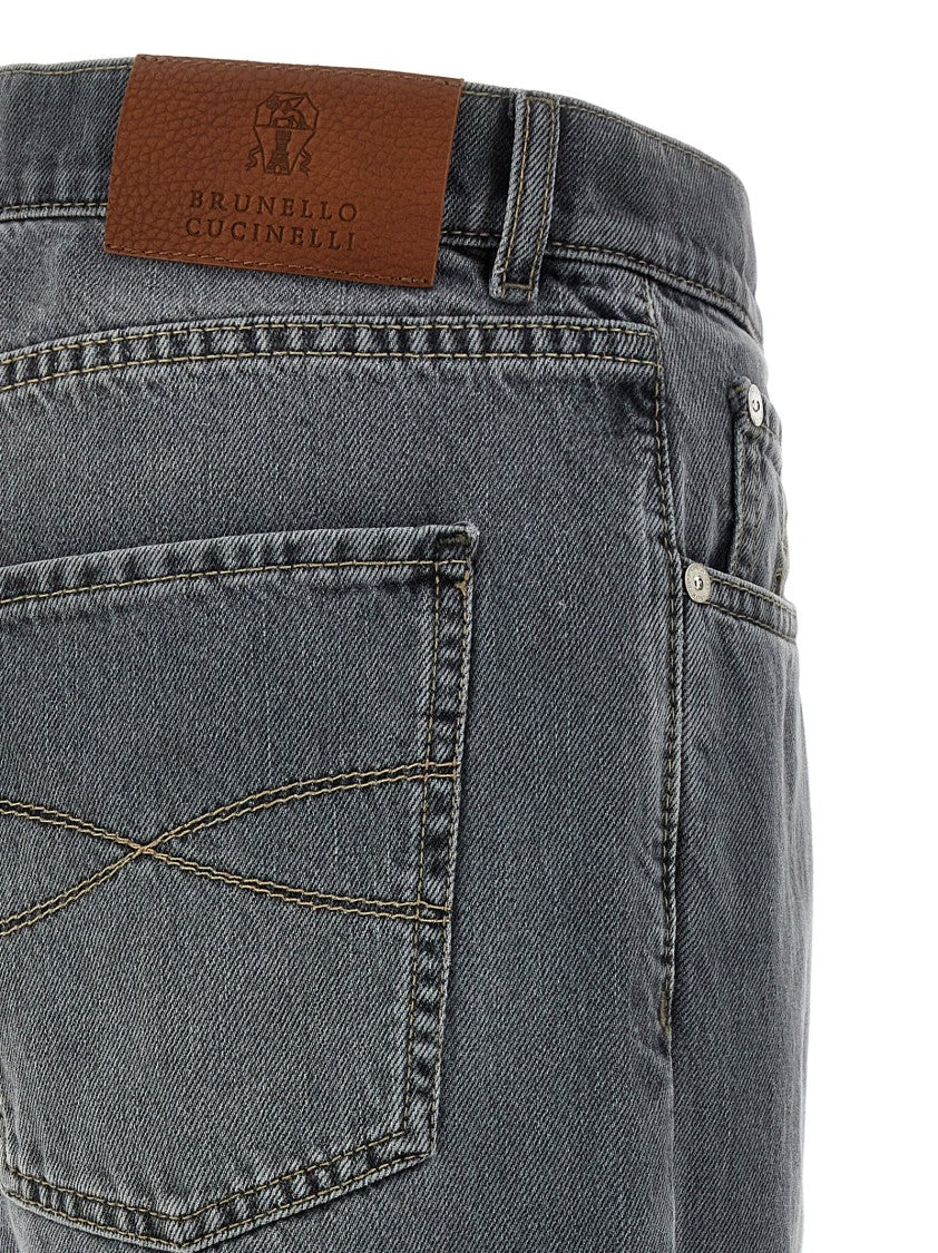 Brunello Cucinelli Garment-Dyed Cotton Denim Jeans