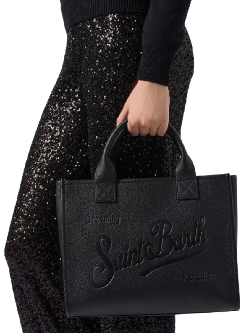 Mc2 Saint Barth Structured Handbag With Embossed Text