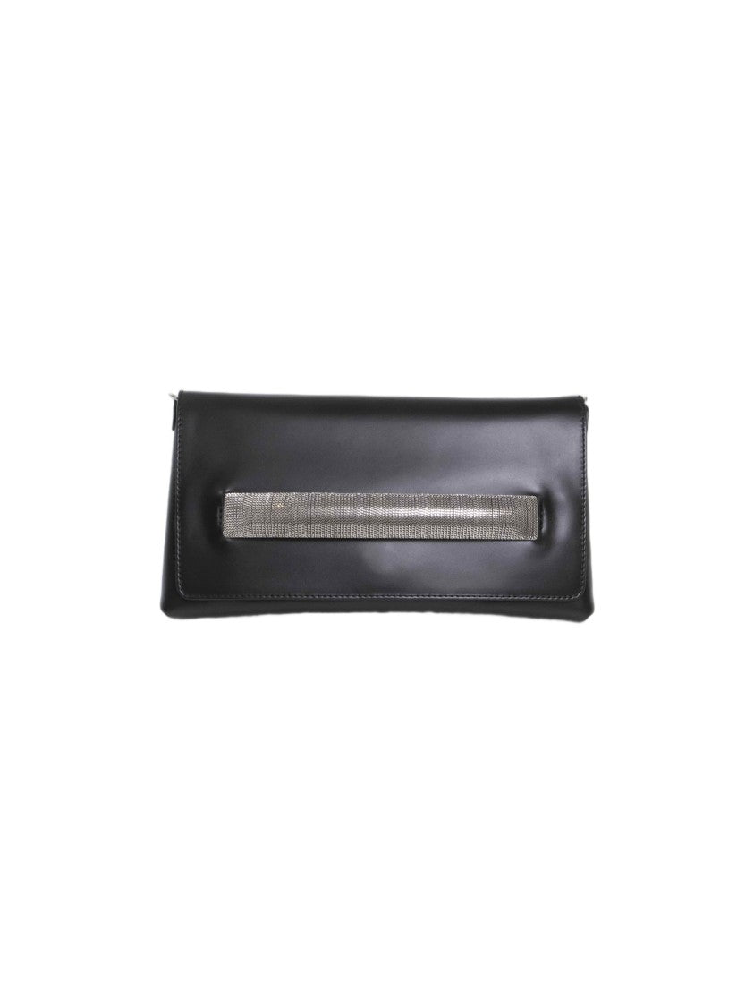 Orciani Gossip S Silver-Tone Accent Rectangular Clutch