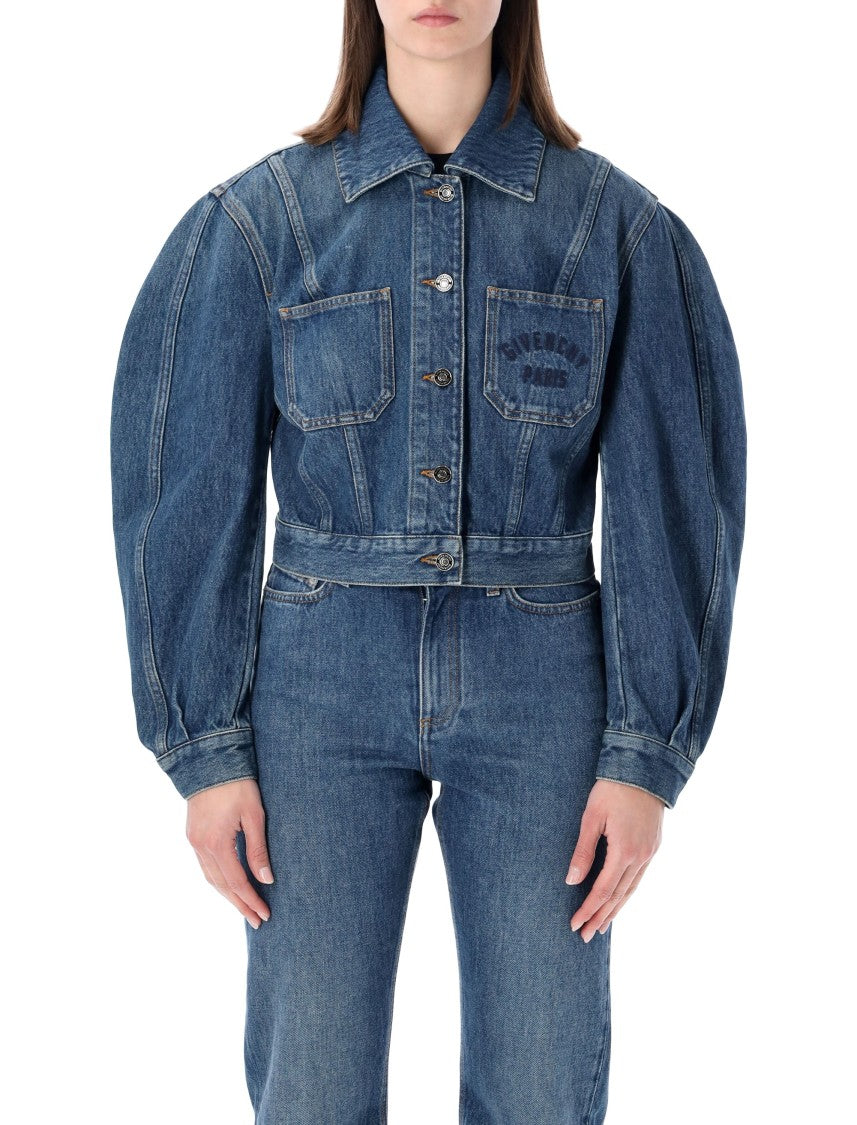 Givenchy Cocoon Denim Jacket With Puffed Sleeves