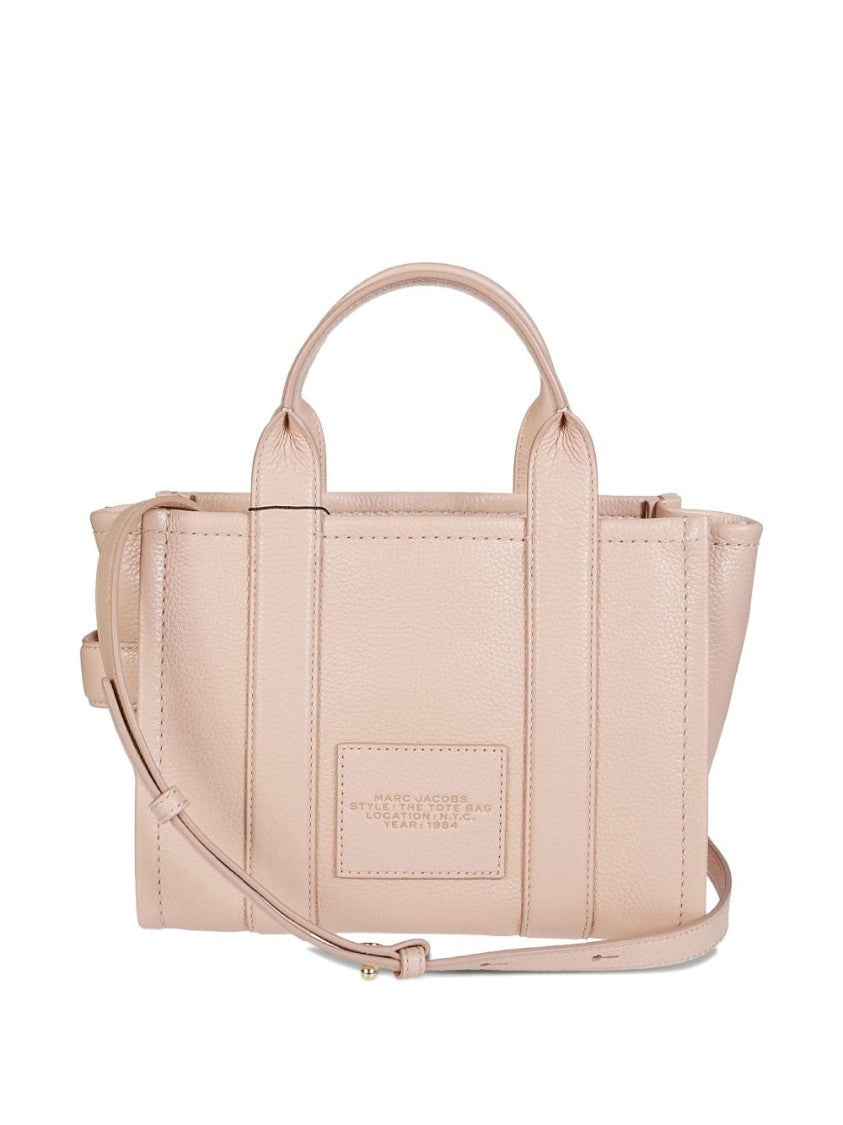 Marc Jacobs Pink Front Logo Leather Tote Bag