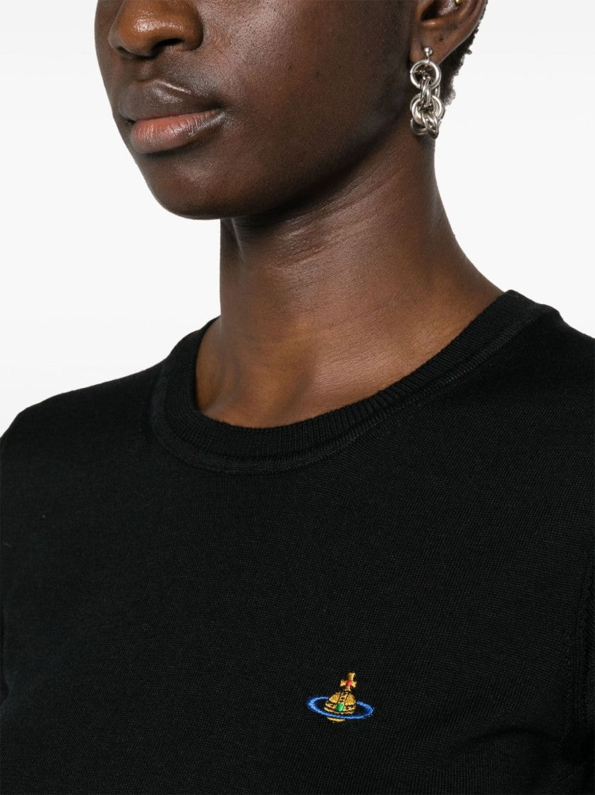Vivienne Westwood Black Merino Wool Silk Orb Top