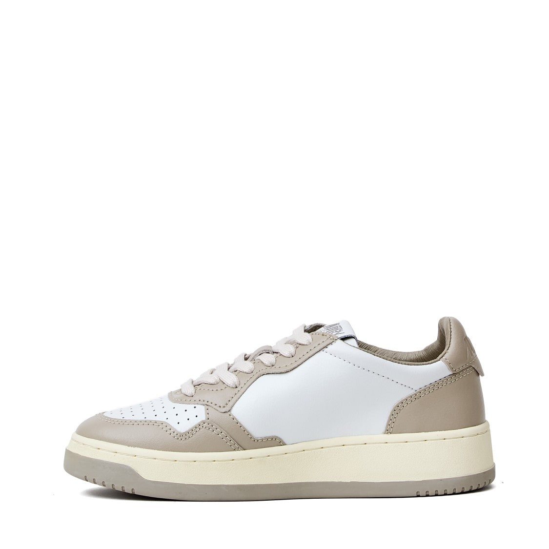 Autry White Feather Gray Medalist Low Leather Sneakers