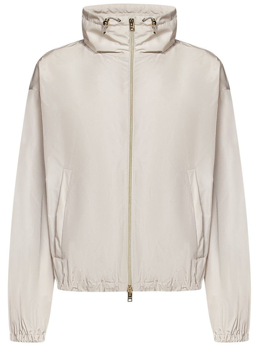 Herno Chantilly Taffeta Beige Coat With Water-Repellent Treatment