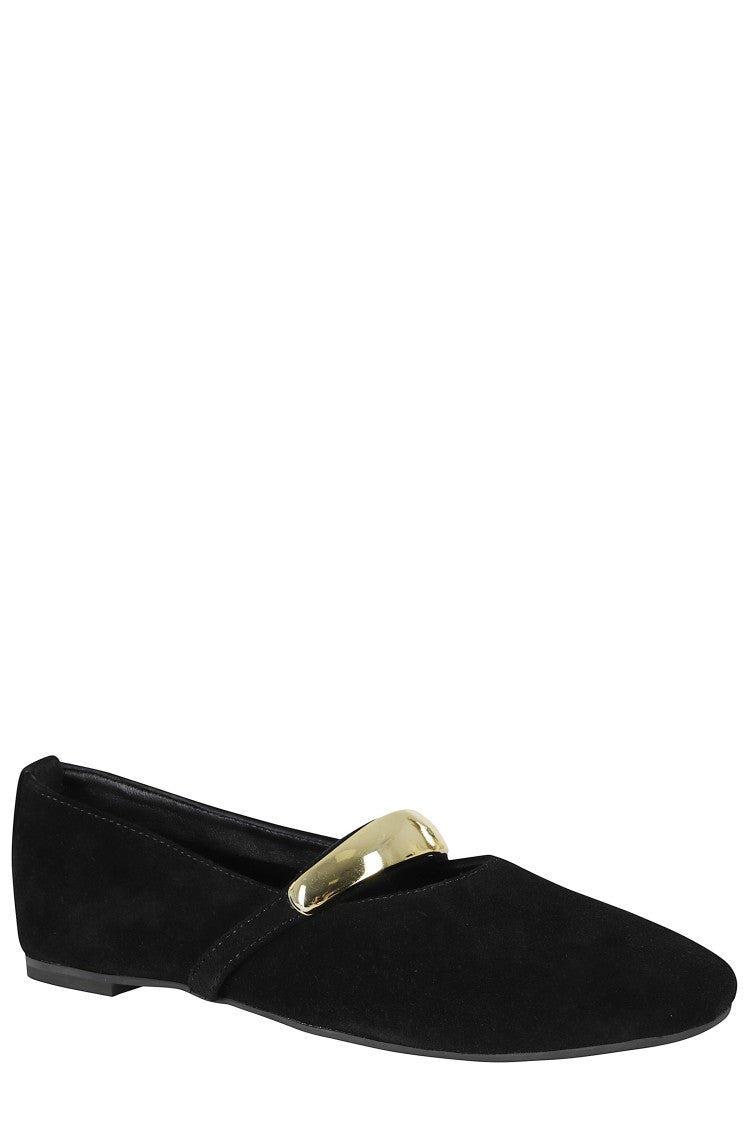 Senso Caela Iii Gold Strap Suede Ballet Flats