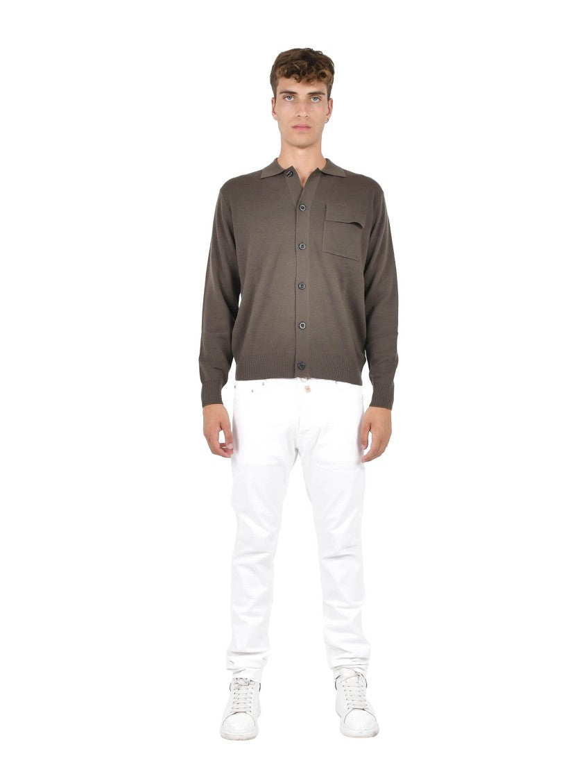 Low Brand Dove Grey Wool Knit Cardigan
