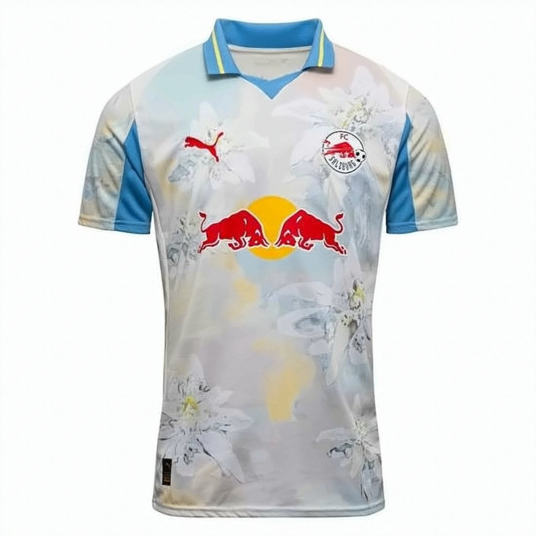 Puma Light Blue Floral Pattern Short-Sleeve Puma T-Shirt