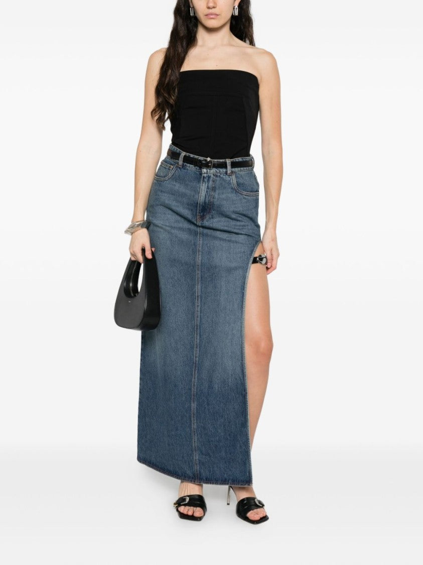 Coperni Blue High Waist Denim Side Skirt