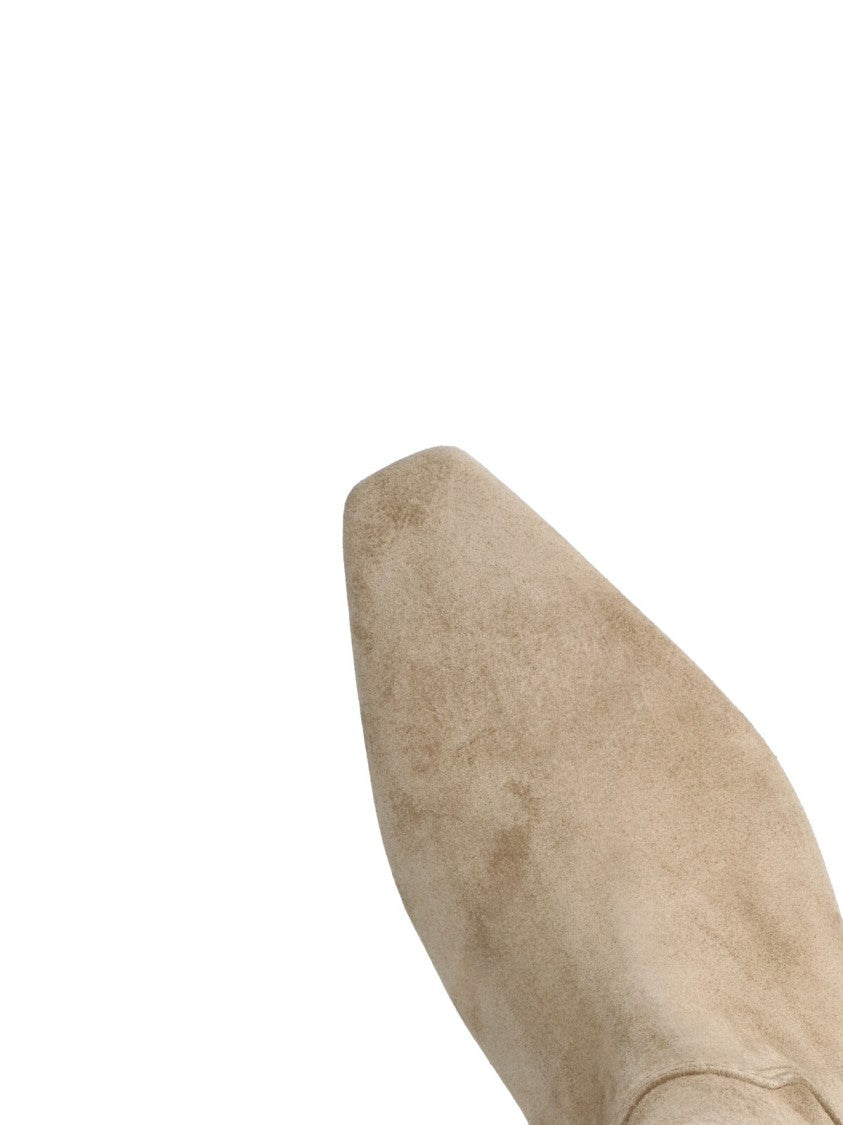Stuart Weitzman Beige Stassi Calf Leather Ankle Boots
