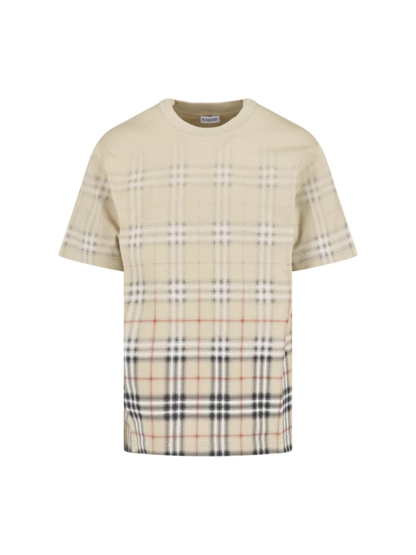 Burberry Beige Classic Silhouette Cotton T-Shirt