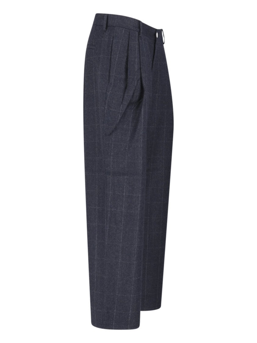 Sibel Saral Grey Rose Tailored Straight-Leg Virgin Wool Pants