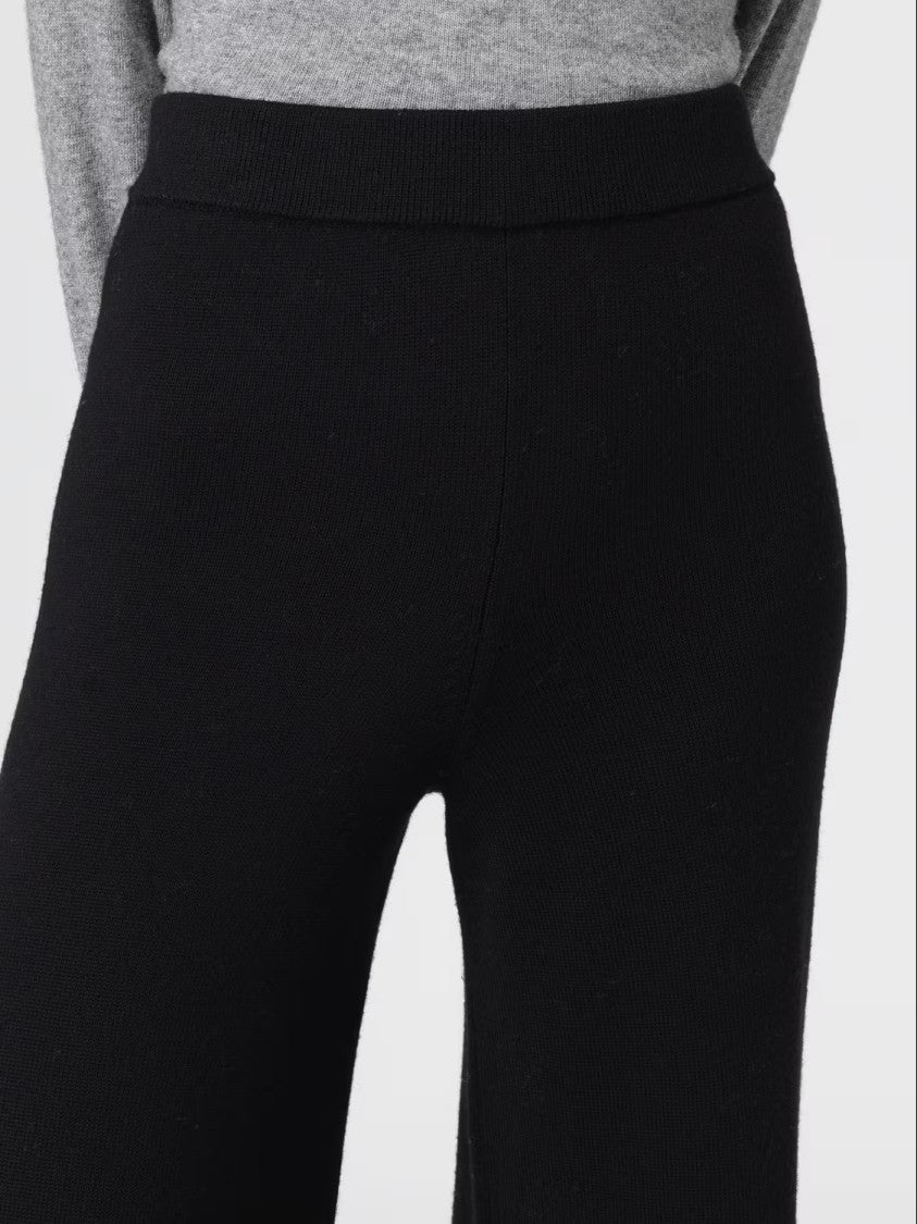Max Mara Wide-Leg Black Pants With Clean Waistband