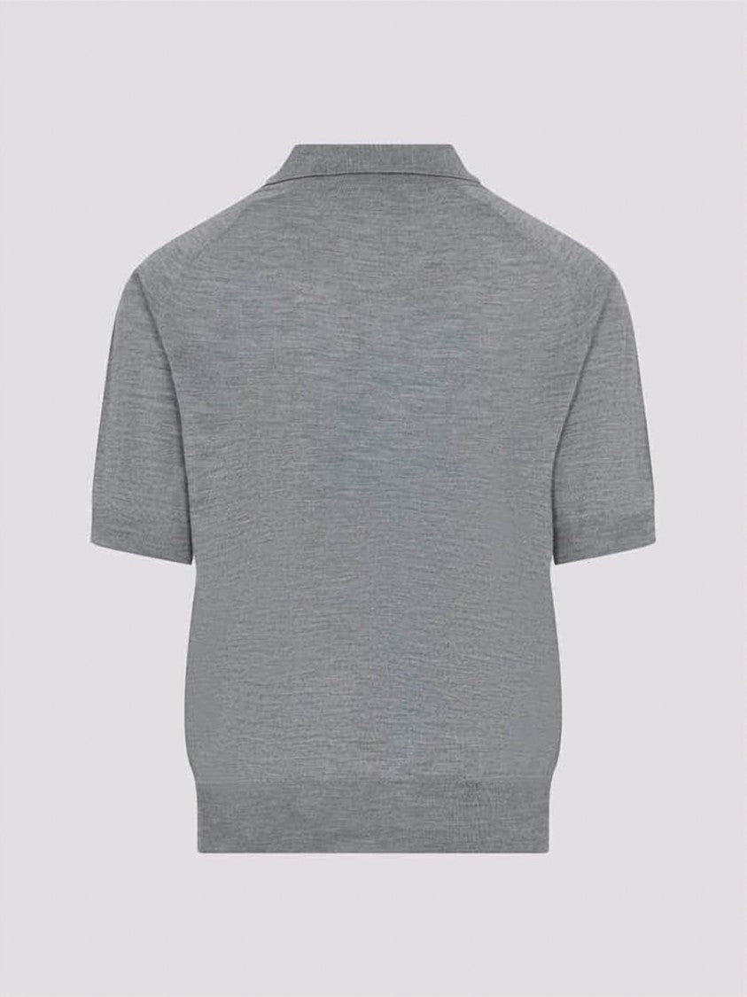 Ami Paris Short-Sleeved Wool Polo Shirt