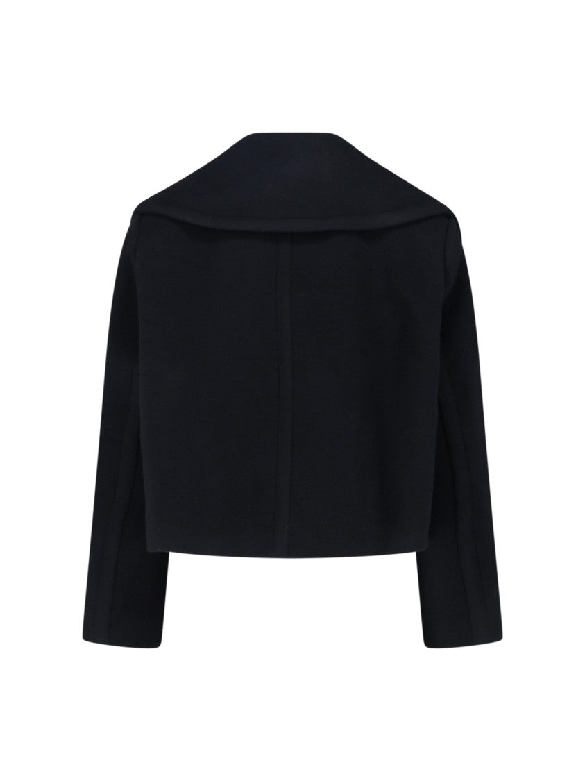 Patou Tailored Black Jacket With Classic Collar And Clean Lines