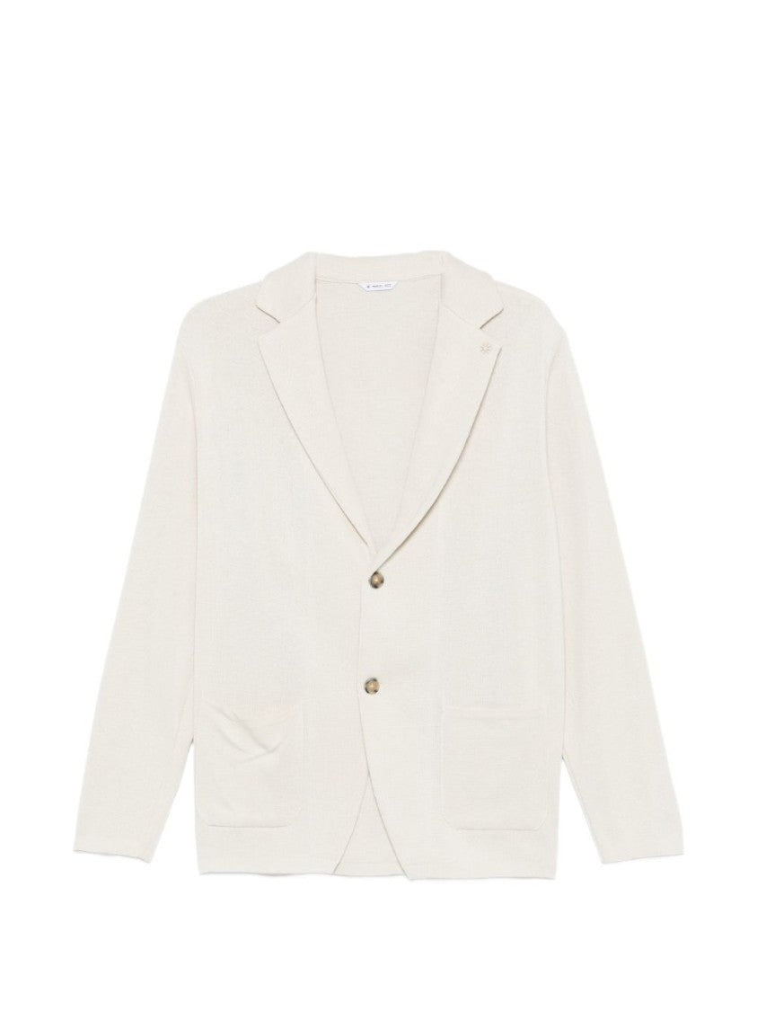 Manuel Ritz Minimalistic Patch Pockets Cardigan