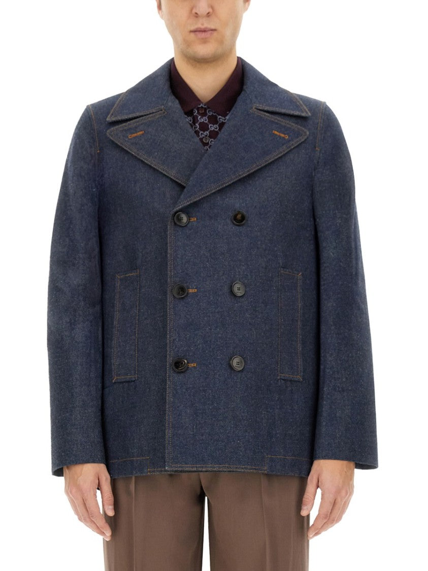 Gucci Structured Denim Jacket With Button-Up Front
