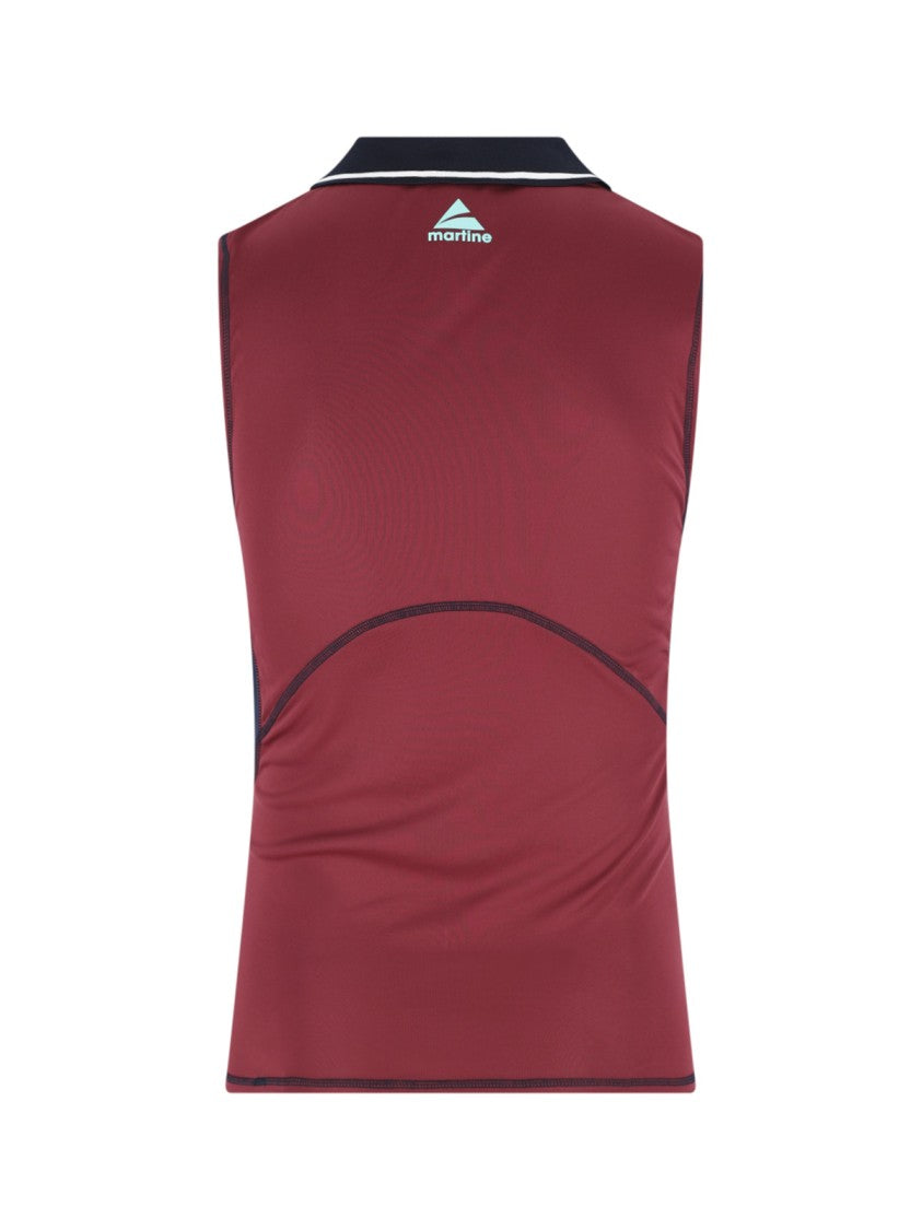 Martine Rose Red Shrunken Fit Polo Football Vest