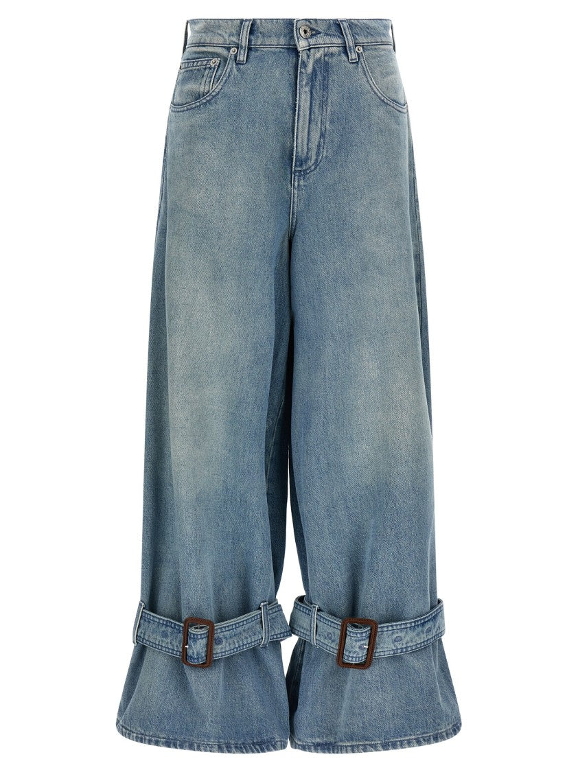 J. W. Anderson Wide-Leg Denim Jeans With Hem Strap