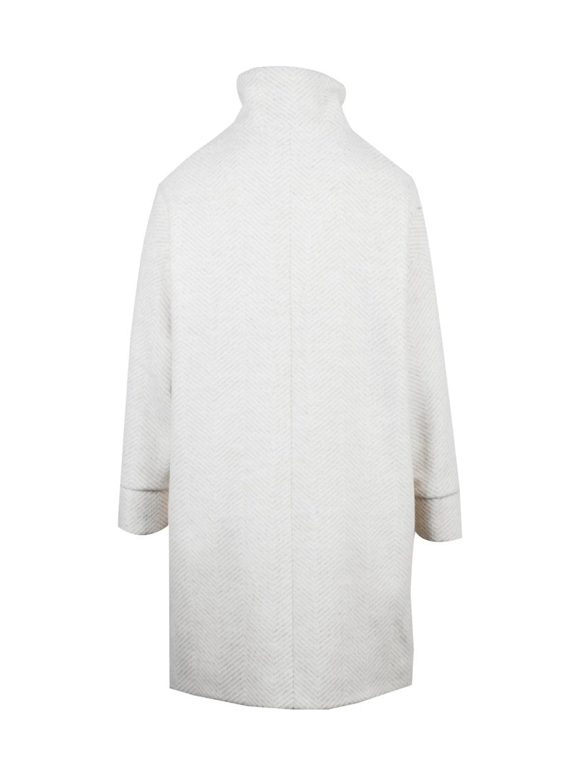 Oliver Horigamy White Virgin Wool-Blend Coat