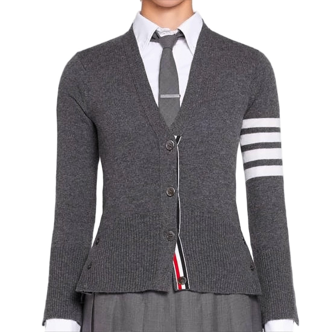 Thom Browne Cashmere Knit Cardigan With V-Neckline