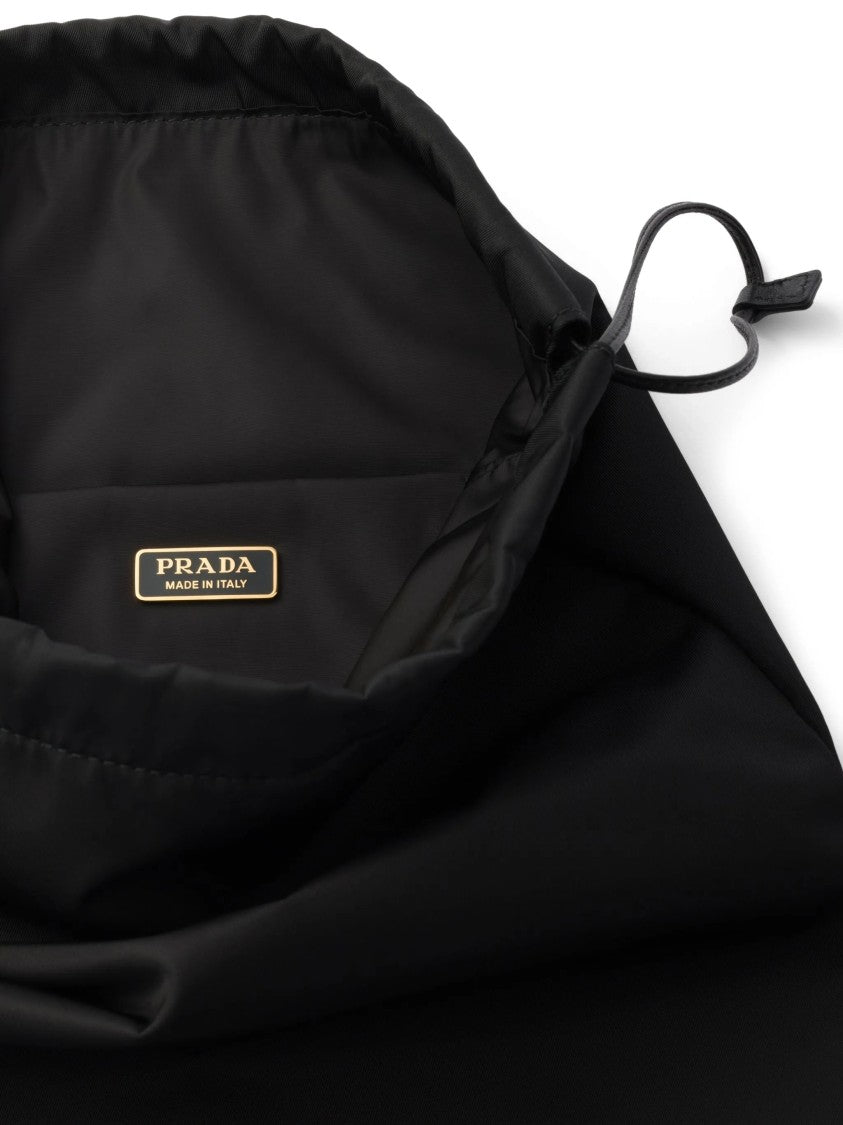 Prada Black Contenitore Minimalist Pouch Bag