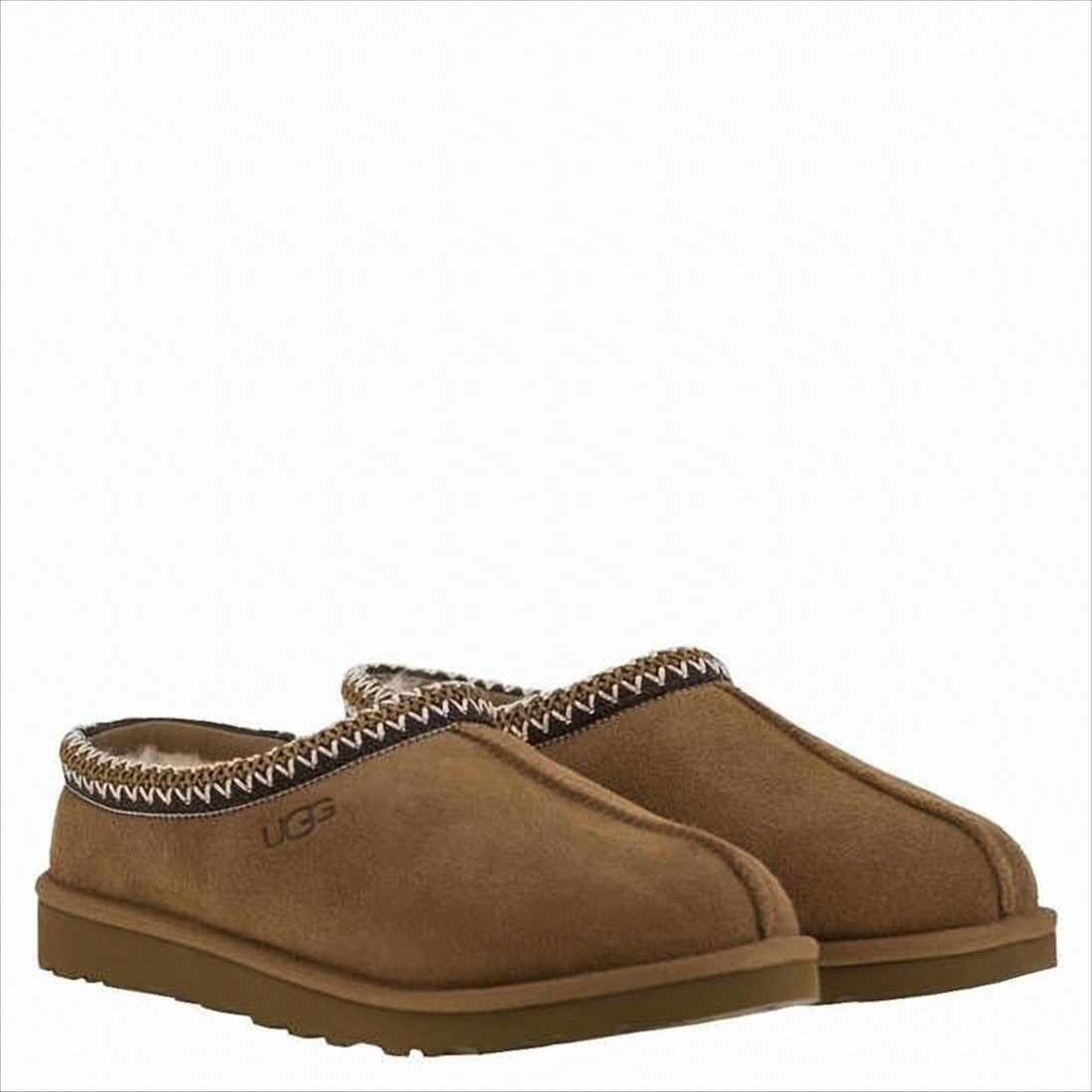 Ugg Slip-On Brown Suede Sneakers With Zigzag Stitch Detail