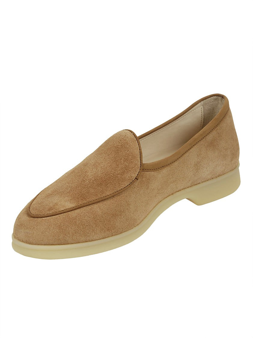 Baudoin & Lange Beige Suede Moccasin With Minimalistic Design
