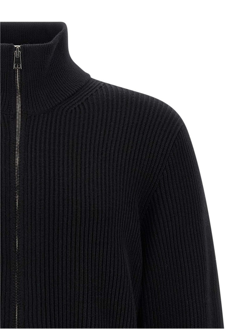 Roberto Collina High-Neck Ribbed Merino Wool Cardigan