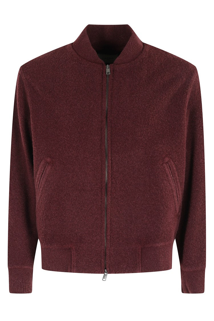 Circolo 1901 Burgundy Wool-Blend Bomber Jacket