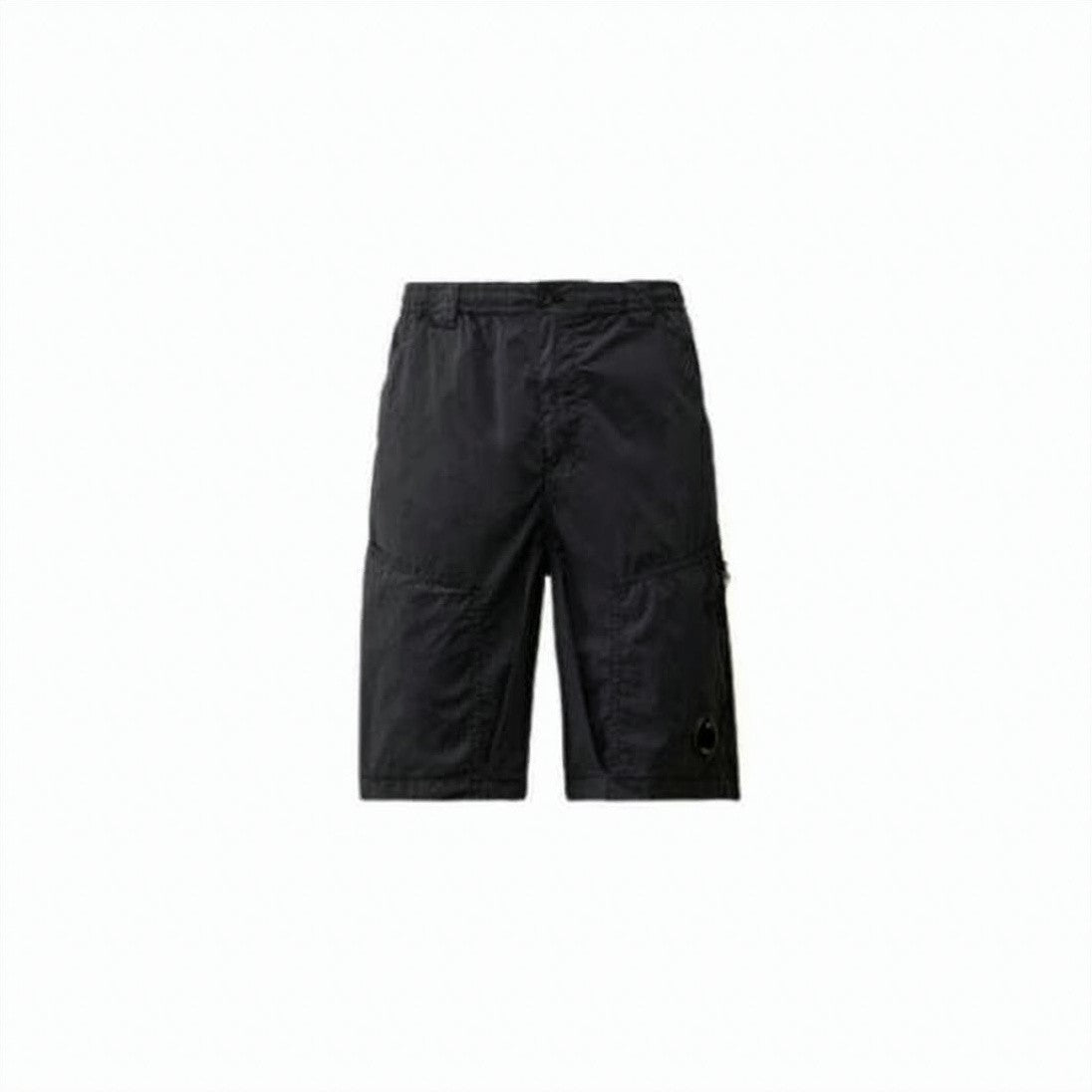 C.P. Company Knee-Length Black Shorts With Elastic Waistband And Subtle Logo