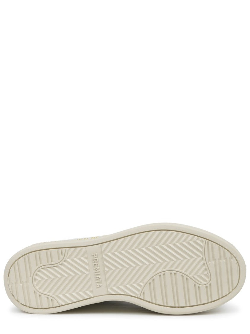 Premiata Off-White Micol Leather Tonal Branding Sneakers