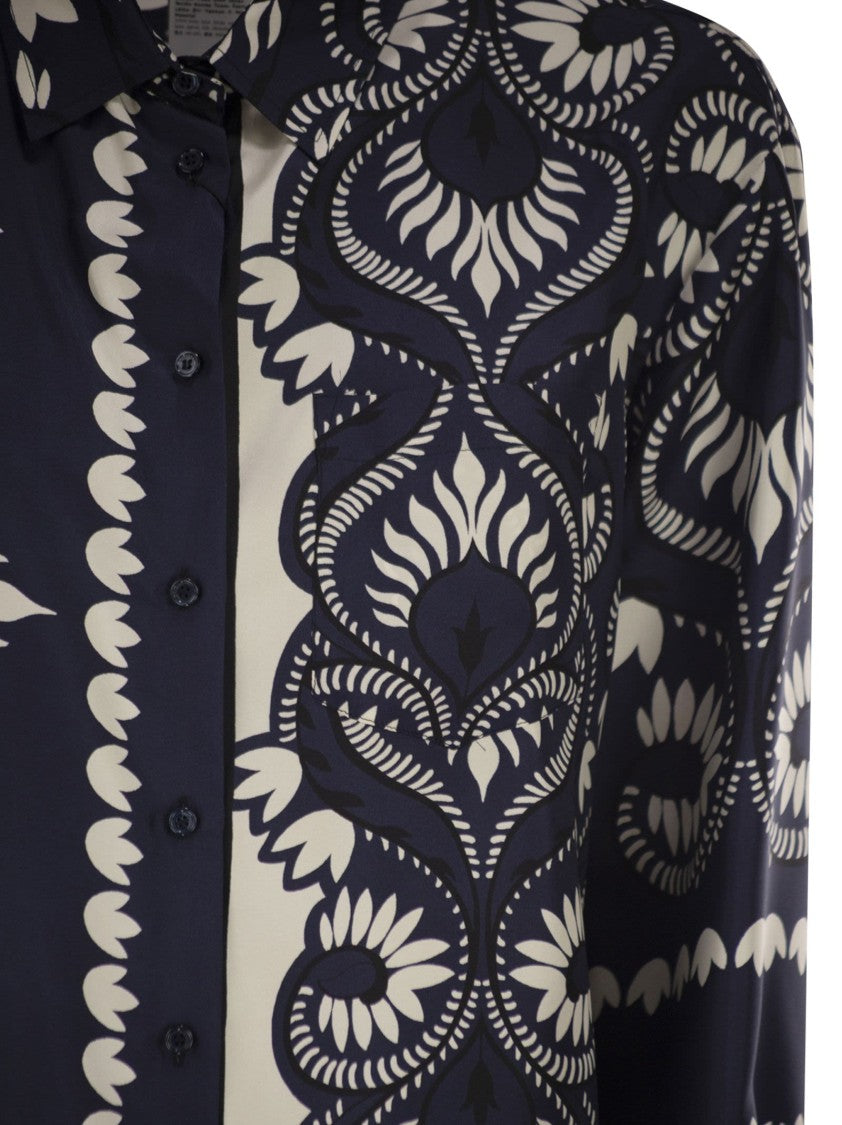 Max Mara Wkdlastra - Printed Silk Patchwork Shirt