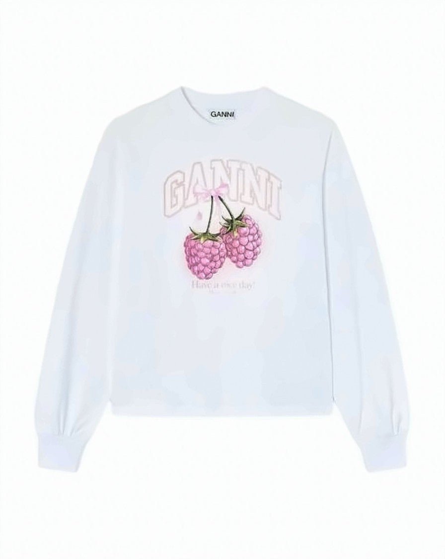 Ganni Relaxed Fit Long-Sleeve Shirt With Puff Sleeves