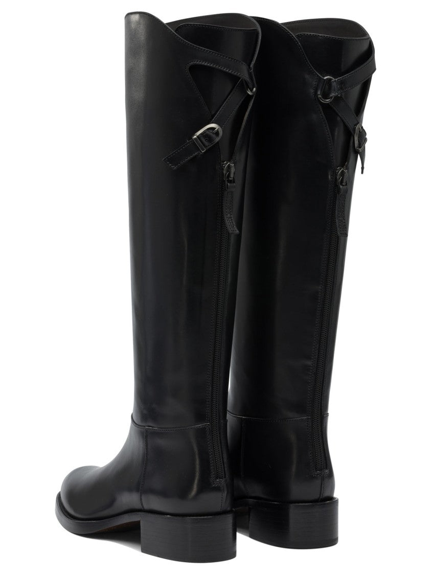 Sartore Black Ankle Boots With Leather Blend