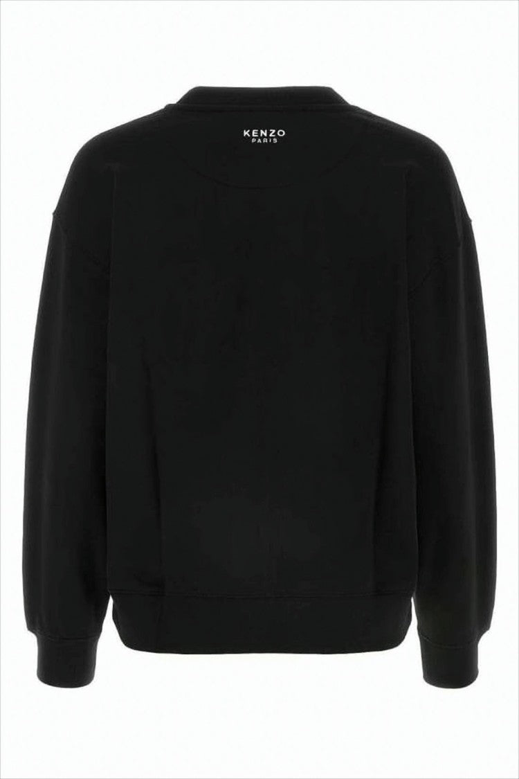 Kenzo Long-Sleeve Cropped Sweatshirt With Ribbed Cuffs And Embroidered Logo