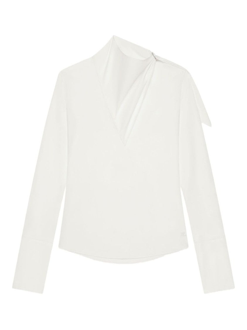 Courrèges White Asymmetric Design Long Sleeve Top