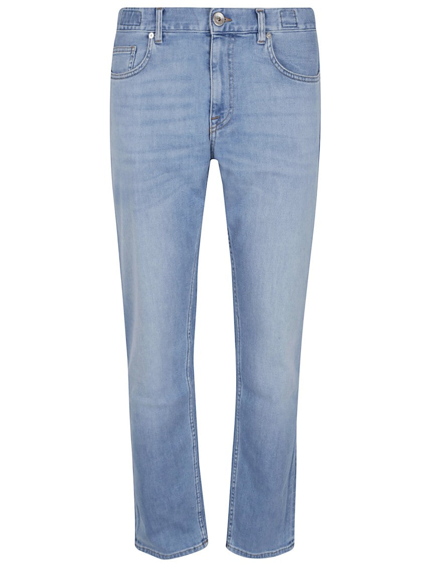 Eleventy Tailored Light Blue Denim Jeans With Classic Five-Pocket Design