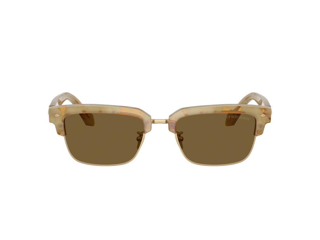Giorgio Armani Gold 0Ar8243 Translucent Acetate Square Sunglasses