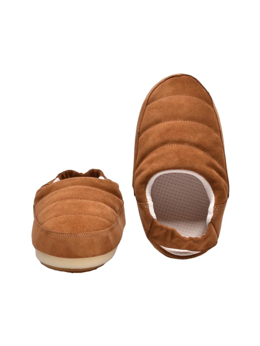 Moon Boot Beige Suede Padded Fabric Rubber Women's Mules