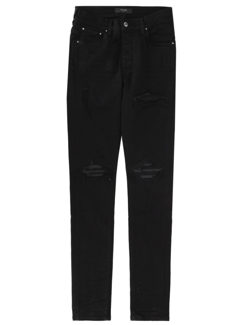 Amiri Black Mx1 Slim Fit Distressed Denim Jeans