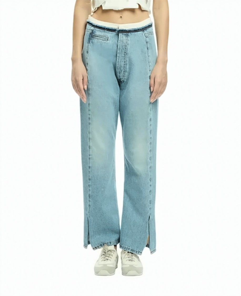 Mlo Washed Relaxed Straight-Leg Denim Pants