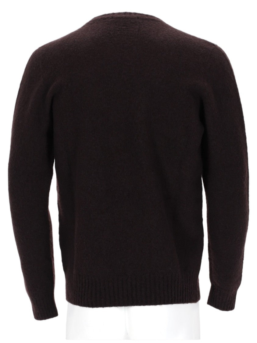 Drumohr Brown Crewneck Lamb Wool Sweater